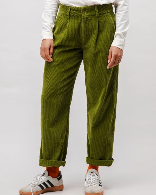 Grüne Damen-Cordhose