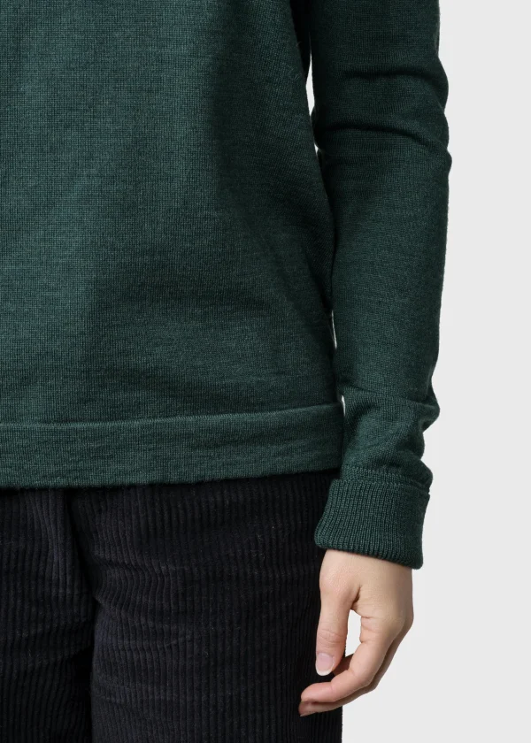 Grüner Merino-Rollkragenpullover Isabella