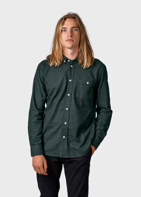 Herren Flanellhemd Benjamin Olive