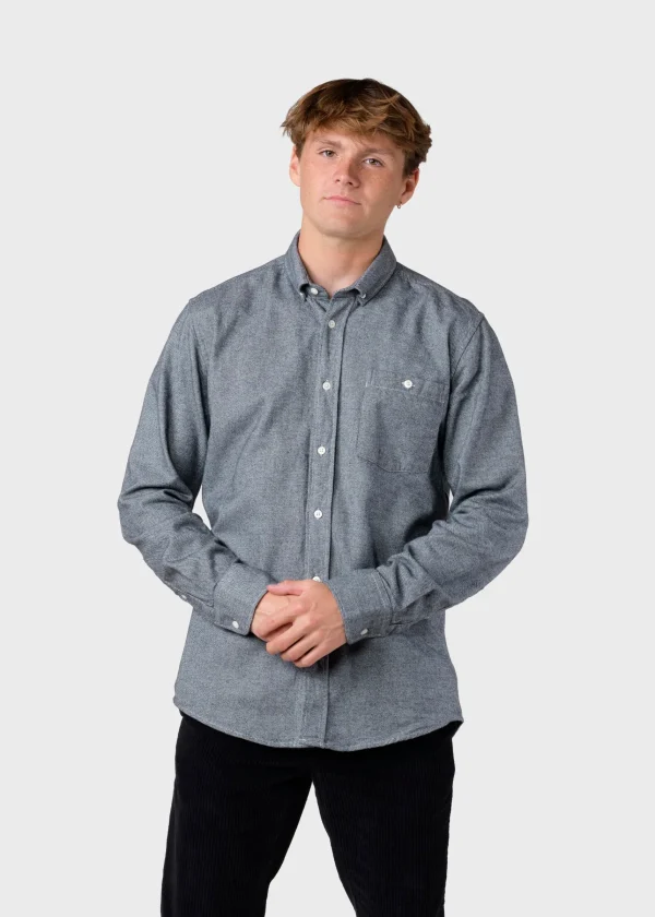 Herren Flanellhemd Benjamin Grau