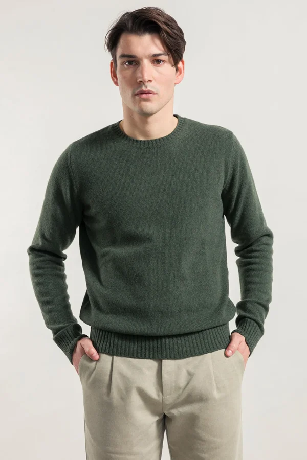 Herren Kaschmirpullover Romeo Waldgrün