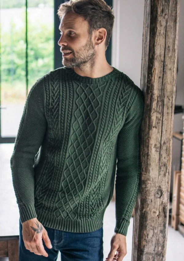 Herren Strickpullover Véritable Khaki