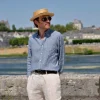 Herrenhemd aus blauem Chambray-Leinen