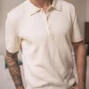 Herren-Poloshirt aus Bio-Baumwolle Dune Ekru