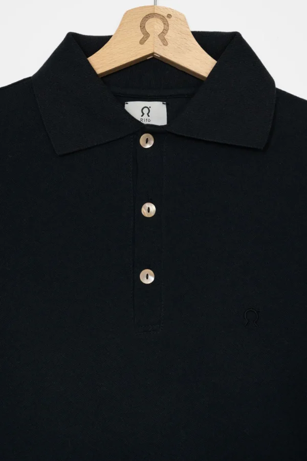 Herren-Poloshirt aus Bio-Baumwolle Felice Schwarz