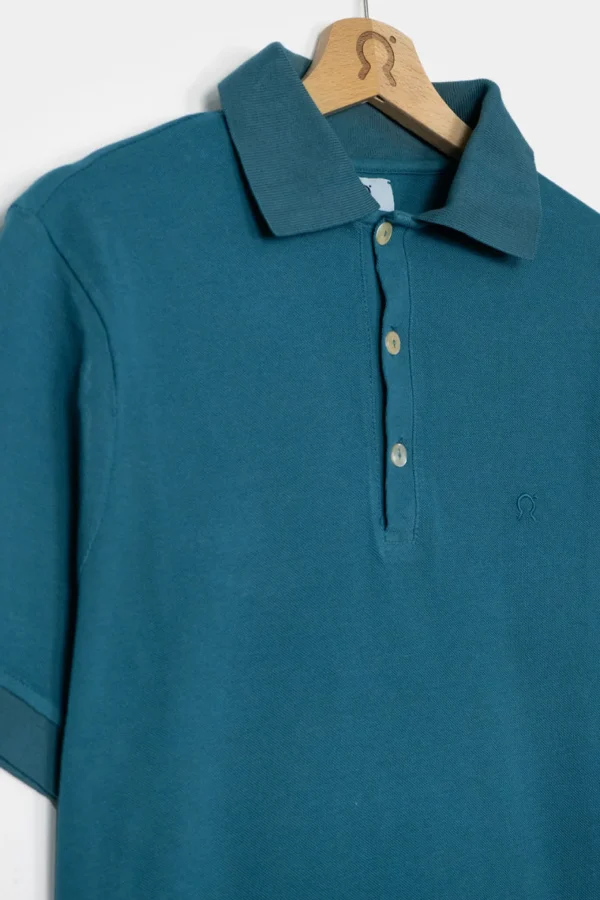 Herren-Poloshirt aus Bio-Baumwolle Felice Grün PAvone
