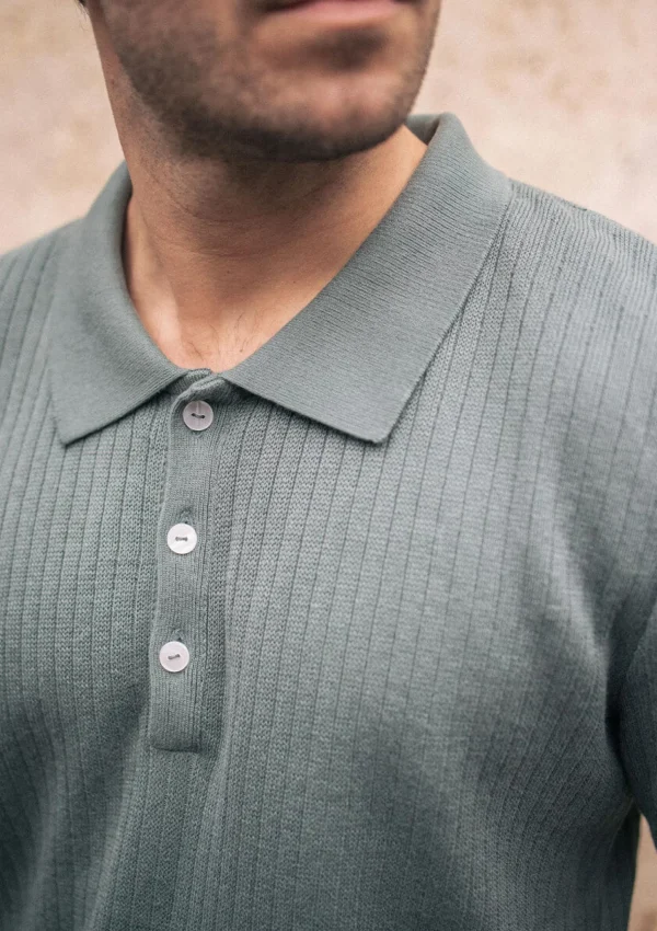 Herren-Poloshirt aus Bio-Baumwolle Dune Eucalyptus