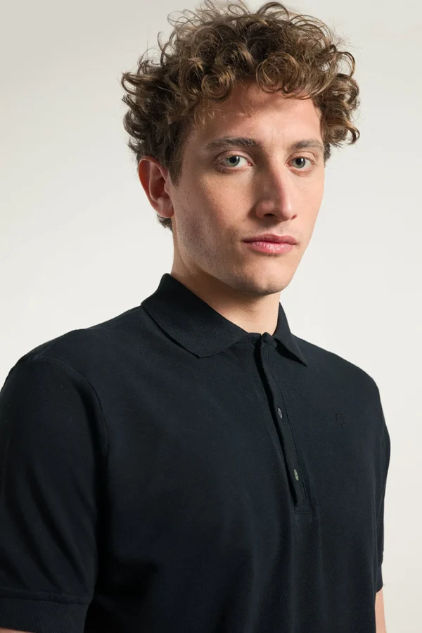 Herren-Poloshirt aus Bio-Baumwolle Felice Schwarz