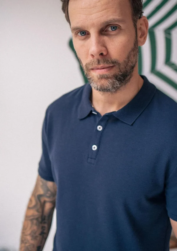 Herren-Poloshirt aus Bio-Baumwolle Amical Navy