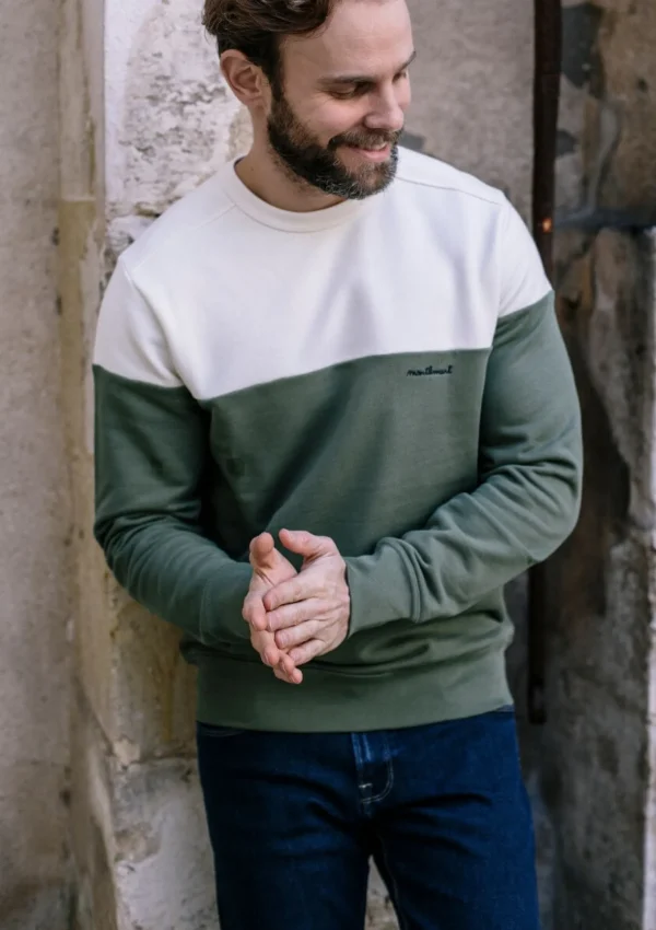 Herren-Sweatshirt aus Bio-Baumwolle Climat Khaki