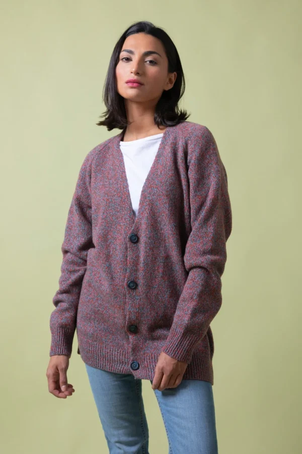 Kaschmir-Cardigan Giovanni Orange meliert