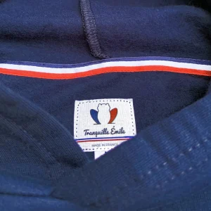 Le Bequemer Kapuzenpullover aus Bio-Baumwolle Blau