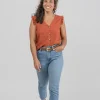 Leinen Bluse Bella Ocker
