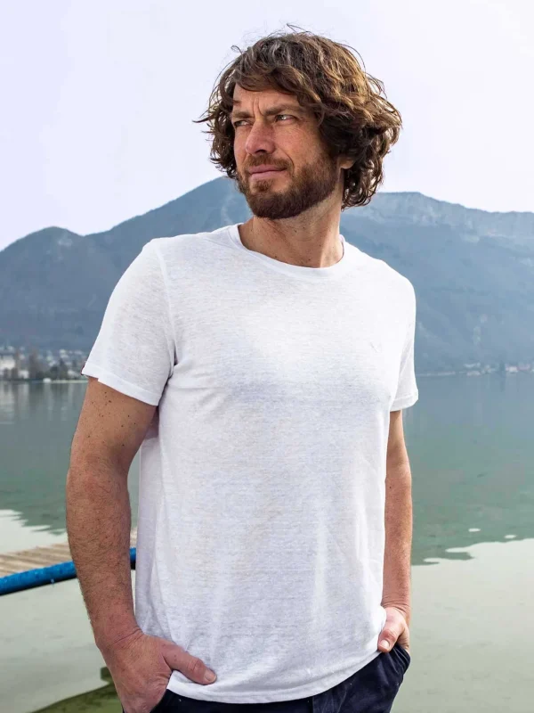 Leinen-T-Shirt L'indispensable Weiss