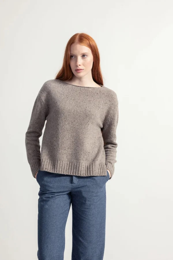 Melierter Kaschmirpullover Eloisa Grau