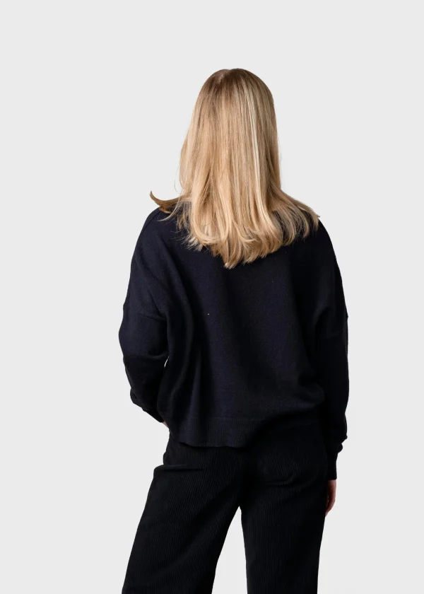 Merinowolle Damenpullover Vanessa Schwarz