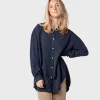 Mittellange Lyocell Bluse Ofelia Navy