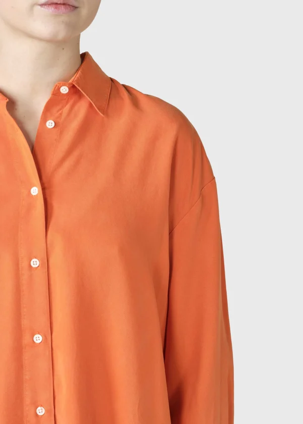 Mittellange Lyocell Bluse Ofelia Mandarin