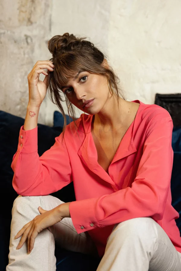 Oversize Damen-Hemd Elvira Fuchsia