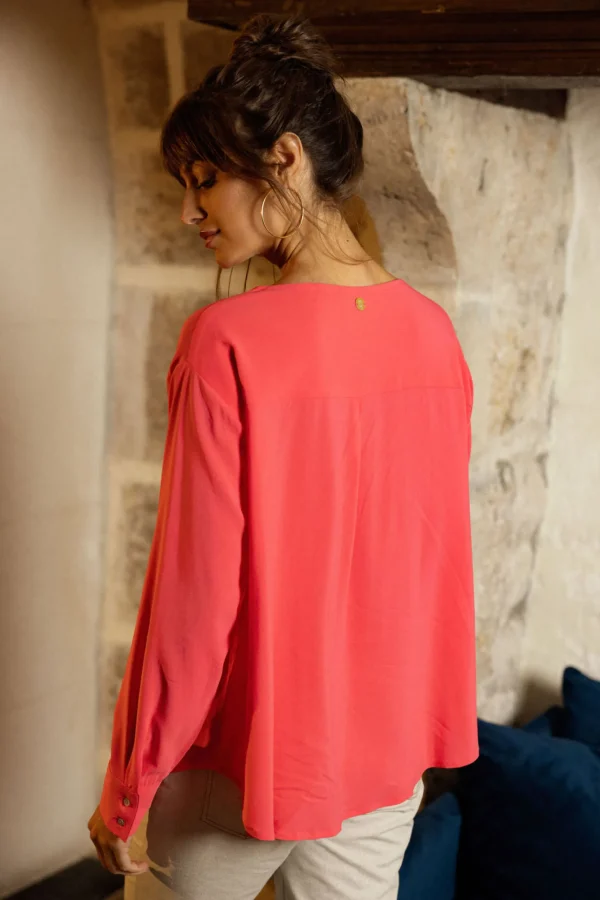 Oversize Damen-Hemd Elvira Fuchsia