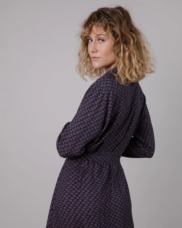 Plum Lips langes Kleid mit V-Ausschnitt