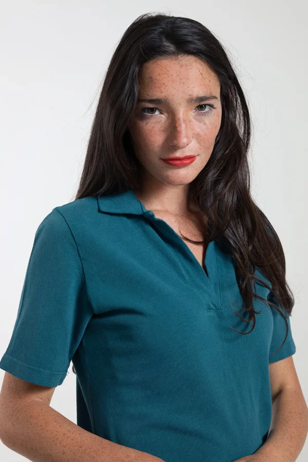 Polokleid aus Bio-Baumwolle Suzanne Grün PAvone