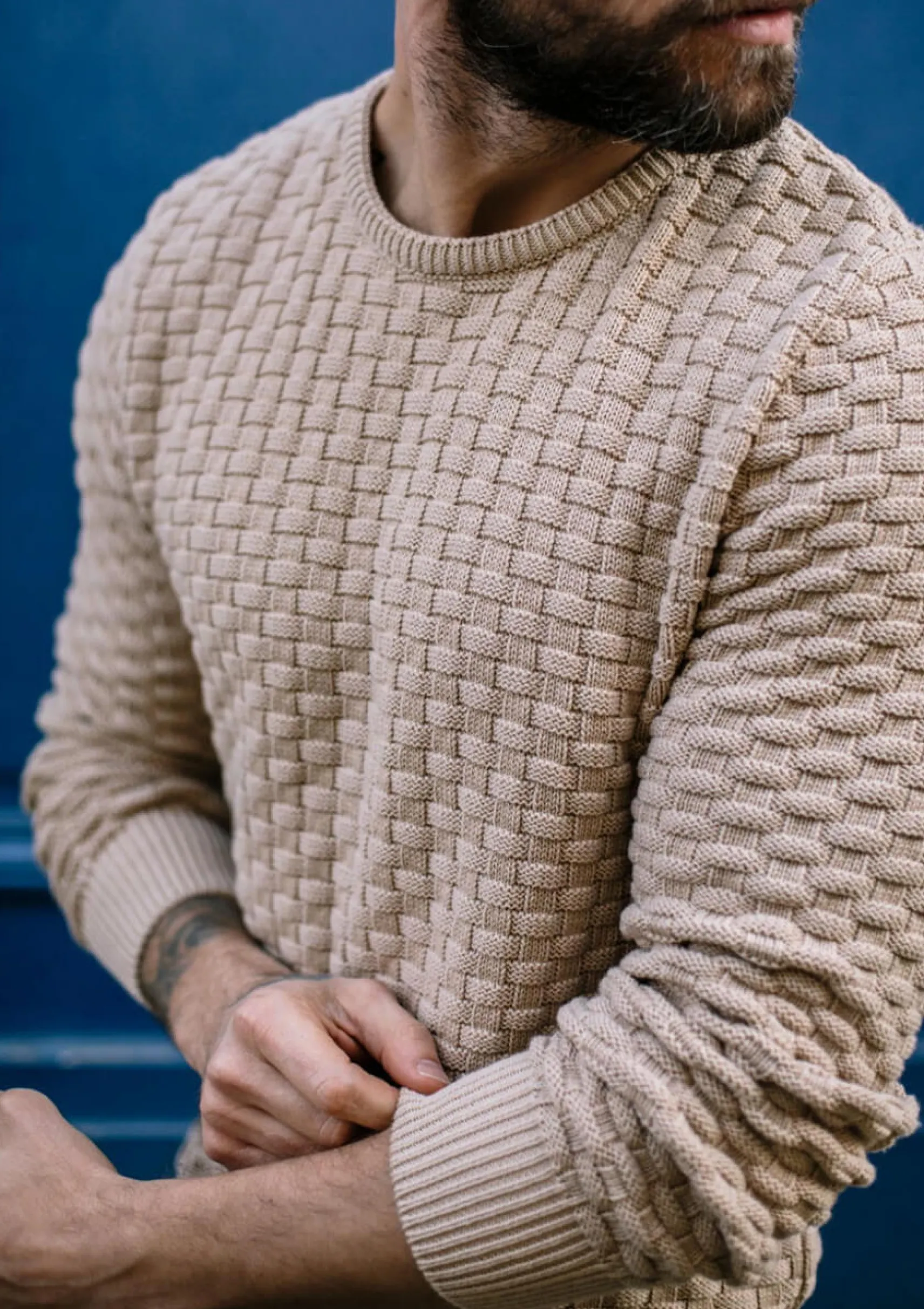 pullover_damier_beige_0.webp Pullover Damier Beige