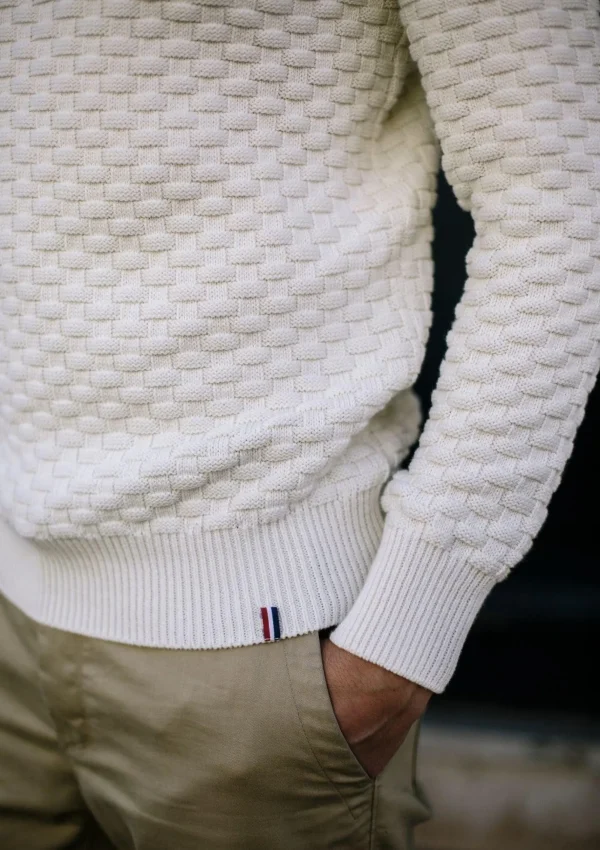 Pullover Damier ekru kariert