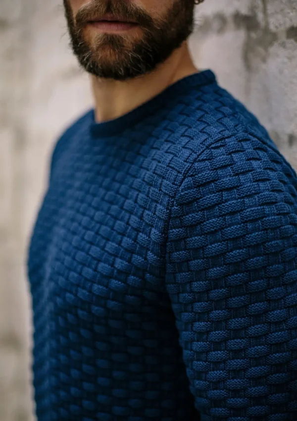 Pullover Damier marineblau kariert