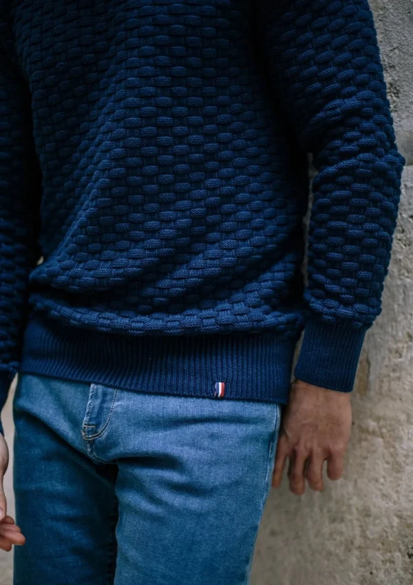 Pullover Damier marineblau kariert