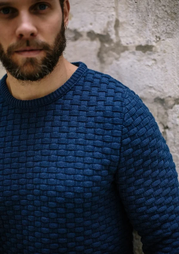 Pullover Damier marineblau kariert