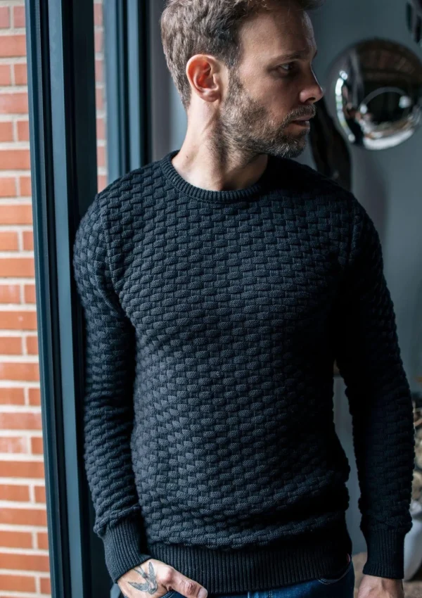 Pullover Damier schwarz kariert