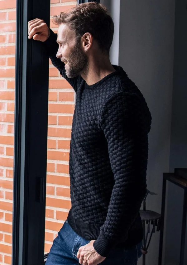 Pullover Damier schwarz kariert