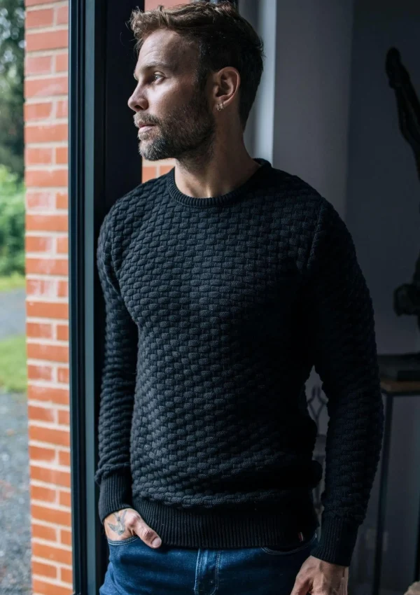 Pullover Damier schwarz kariert