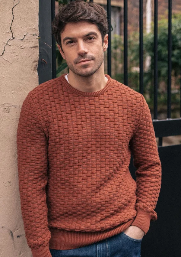Pullover Damier Terracotta