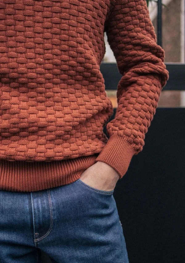 Pullover Damier Terracotta
