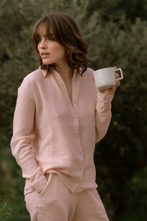 Pyjama-Hemd Daphne Blassrosa