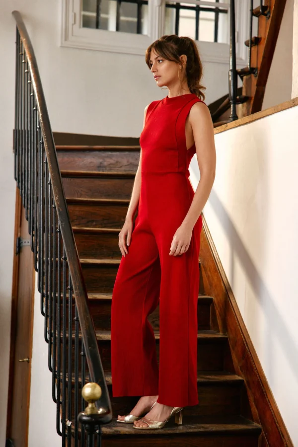 Rückenfreies Jumpsuit Marylin Rot