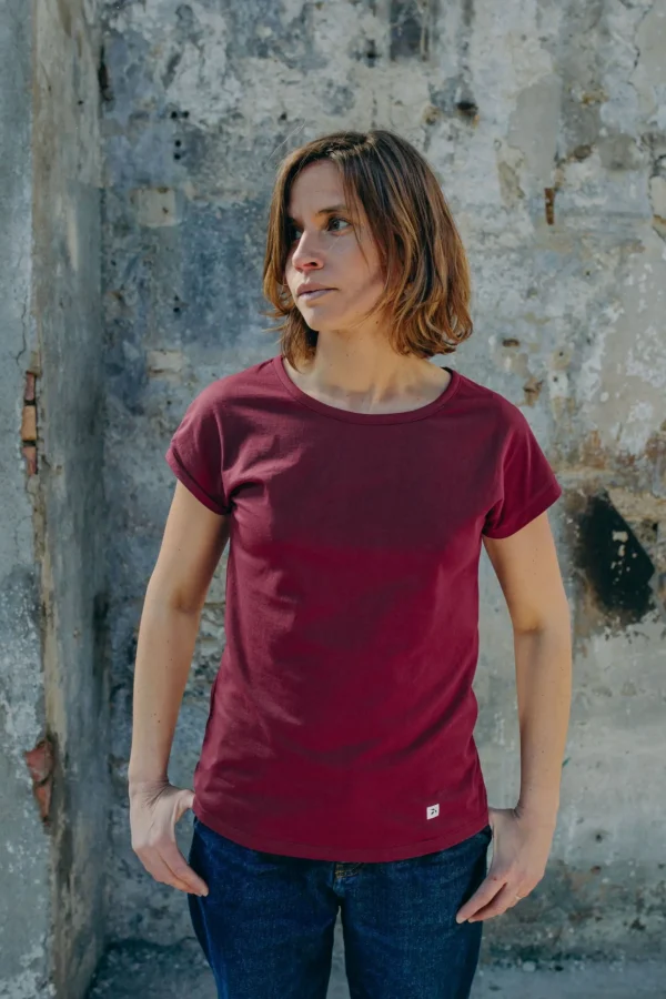 Recyceltes T-Shirt Mme Mésange Garnet