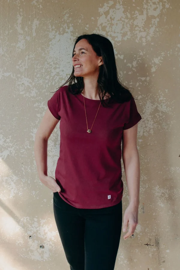 Recyceltes T-Shirt Mme Mésange Garnet
