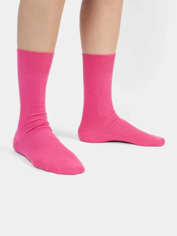 Ribbed Splash Pink Socken