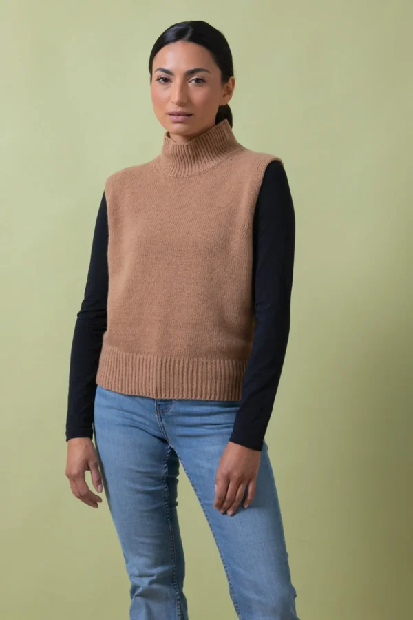 Ärmelloser Kaschmirpullover Matilde Beige