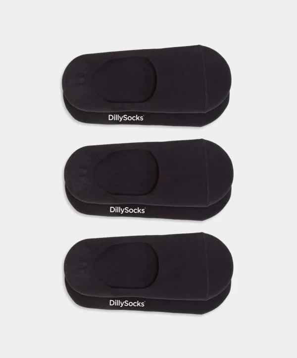 Schwarze  füsslinge Socken - Dreier Pack