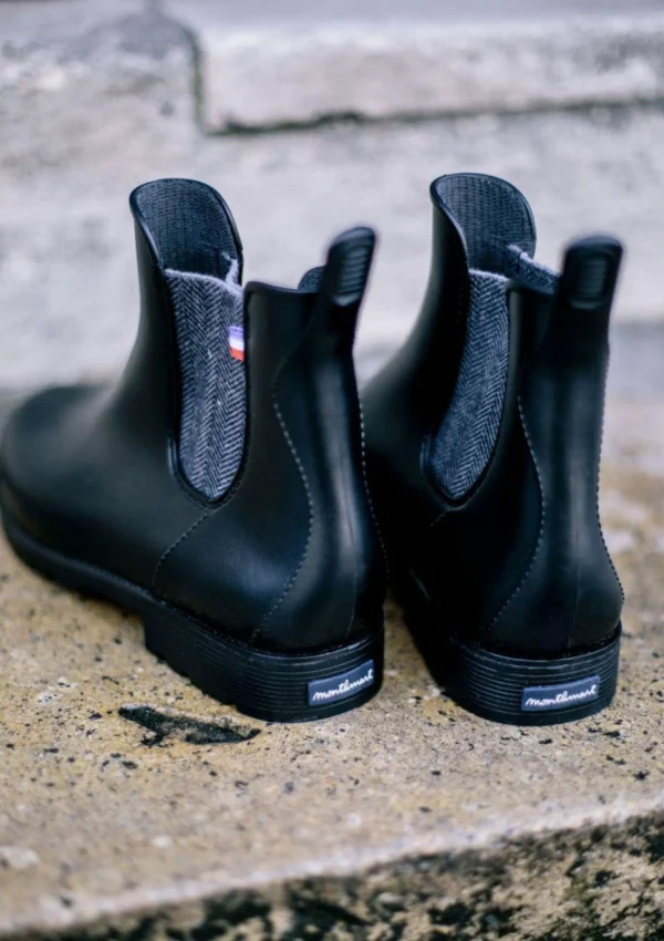 Schwarze Regen-Boots Montpluie Chevrons