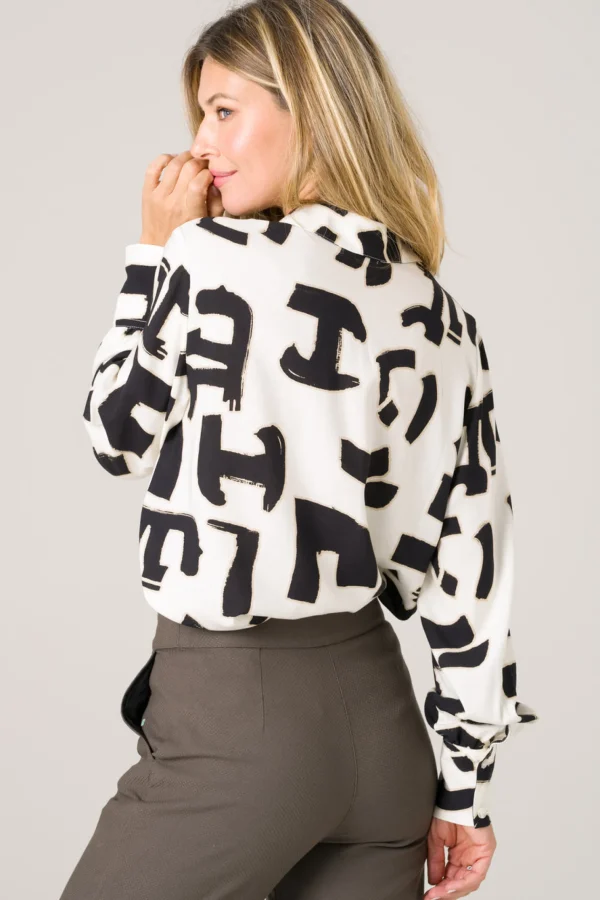 Schwarze und Weisse Bluse Kauri