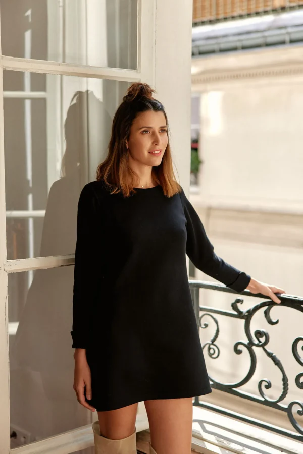 Schwarzes kurzes Kleid Romy