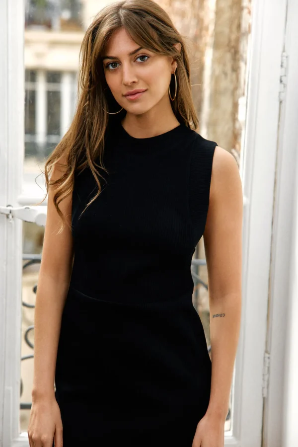 Schwarzes langes Kleid Charlize