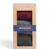 Sockenbox Khaki Bordeaux Grau