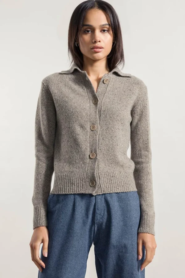 Strickjacke aus recyceltem Kaschmir Cecilia Beige