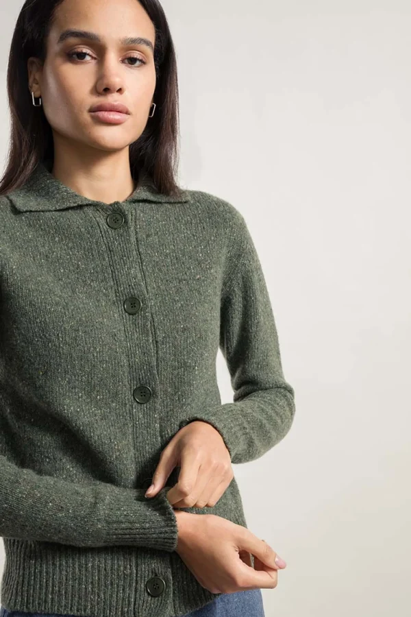 Strickjacke aus recyceltem Kaschmir Cecilia Khaki